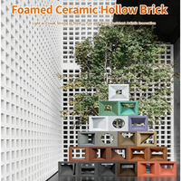 Briques décoratives légères en céramique expansée et PU, blocs de ciment à 9 grilles pour la conception de cloisons double face