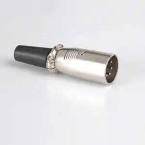 Nickel Zinc Alloy 5pin Male Audio Mini Jack Cannon Socket XLR Plug