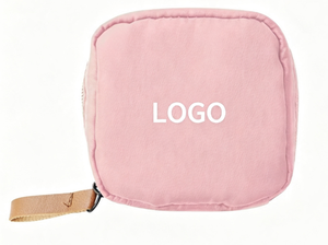 Bolsa de Cosméticos Cuadrada Mini de Tela Oxford de Color Sólido, Bolsa Organizadora de Maquillaje de Mano Impermeable para Viajes - Product Image 2