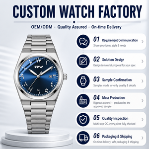 Orologi <span class=keywords><strong>da</strong></span> Polso al Quarzo Arabi di Lusso Personalizzati OEM per Uomo, Impermeabili con Logo Personalizzato - Product Image 1