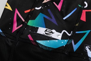 Cuissard à Bretelles Unisexe Personnalisable à Imprimé Géométrique Tendance, Haute Élasticité, Coolmax, Absorption des Chocs, pour Vélo de Route et VTT - Product Image 5