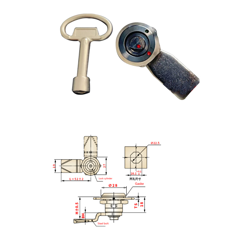 Placa recta de acero inoxidable con llave.