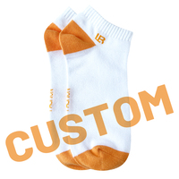 Vente en gros de chaussettes tricotées personnalisables pour hommes, chaussettes blanches unies en coton pour hommes, chaussettes de sport Jacquard personnalisées écologiques