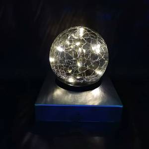 Solar Led Glass Ball <b>Post</b> Cap <b>Light</b> Water Resistant Outdoor Garden Wall Mount 12V Dc With Battery Included - Product Image 3