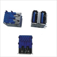Adaptateur de prise USB HOYATO USB 3.0 18P double rangée de type R/A femelle pour modèle Type-C UB1SARD-18-BU, utilisation audio et vidéo