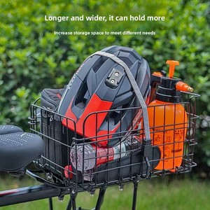 マウンテンバイク後部座席収納バスケット折りたたみ式大容量厚みのあるスチールワイヤーリアラックパニアキャリア - Product Image 3