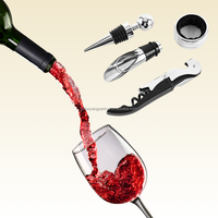 Accessoires de bar 4 pièces poignée d'emballage exquise tire-bouchon Kit bouchon de vin verseur ouvre-bouteille de vin