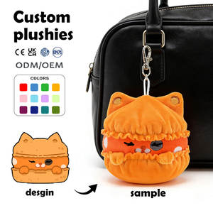 Llaveros de Peluche Personalizados con Sonido de Gato para Niñas, Colgantes con Forma de Comida de Dibujos Animados, Juguetes de Peluche, Anillos para Llaves - Product Image 1