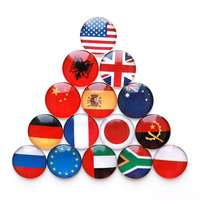 Autocollants de réfrigérateur avec logo personnalisé, drapeaux du monde, autocollants de réfrigérateur en verre cristal créatif américain, aimants pour réfrigérateur, cadeaux