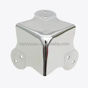 Custom metal corner protector box hardware parts triangular style corner small triple-side convexity wrap corner 3 Leg