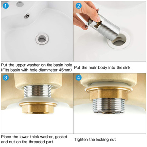 Đồng Thau Rửa Lưu Vực Chất Thải Pop Up Chất Thải G 1 1/4 'Cho Thị Trường Châu Âu - Product Image 4