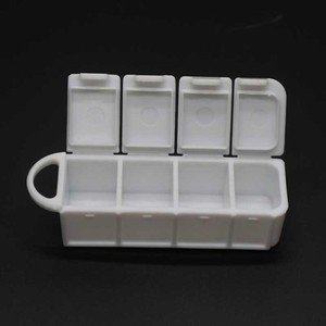 Custom Branding Travel Use Pocket Medicine Holder 4 sezioni portapillole contenitore di plastica per piccole cose - Product Image 1