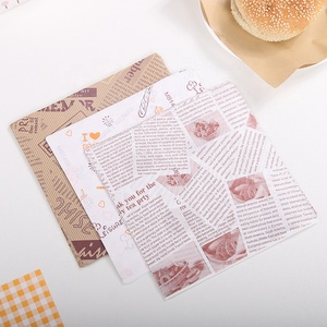 Cấp thực phẩm vuông 18cm tráng giấy chống dầu Hamburger hộp đệm giấy tách dầu Giấy Bánh Bao bì giấy chống dầu - Product Image 5