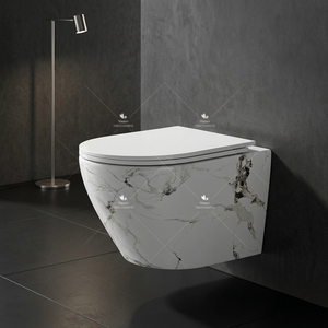 <span class=keywords><strong>WC</strong></span> suspendu mural de style luxe moderne pour salle de bain, en céramique marbrée, gain de place - Product Image 2