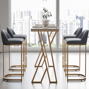 Mesas y Sillas de <span class=keywords><strong>Bar</strong></span> de Estilo Nórdico, Modernas y de Lujo, con Tablero de Roca, Mesas y Sillas de <span class=keywords><strong>Bar</strong></span> para Restaurante, Cafetería, Mesa Alta - Product Image 3