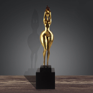 Figurine de beauté en bronze, pièce d'art en cuivre coloré, décoration de bureau et de maison, décoration de table d'hôtel, objet en cuivre de style - Product Image 5