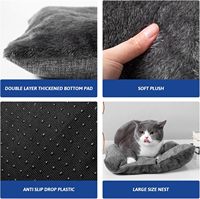 Lit pour chat en forme d'igloo semi-fermé, lit pour chaton avec coussin amovible et lavable, antidérapant, doux, chaud, écologique, portable, boîte pour chat d'intérieur
