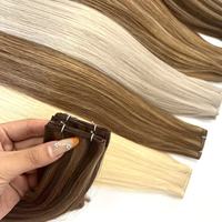 Extensions de cheveux humains vierges Remy européens doublement étirés pour une texture soyeuse et lisse, toutes couleurs compatibles, trame Geniu
