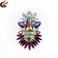 Appliques thermocollantes en strass brillants de couleur AB violette pour costumes de carnaval, accessoires décoratifs