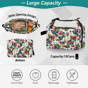 Bolsa de almuerzo personalizada con diseño de paraíso tropical de frutas del bosque de Hawái, bolsa con aislamiento térmico, bolsa para pícnic escolar <span class=keywords><strong>al</strong></span> aire libre - Product Image 5