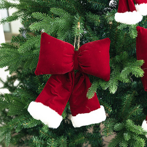Red Velvet Bow, <b>Christmas</b> Tree <b>Decoration</b>, Garland Accessories, Door Hanging, Gift Box <b>Decoration</b>, Holiday Party <b>Decoration</b>. - Product Image 2