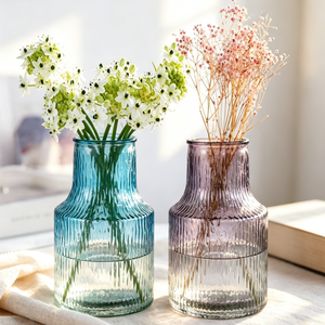Vase en verre transparent pour arrangement floral hydroponique, vase cylindrique en verre transparent pour la décoration de la maison et du bureau - Product Image 1
