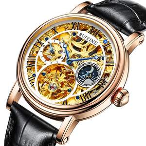 2024 reloj mecánico automático hueco de cristal de acero inoxidable para hombre de marca de lujo 40mm 30bar resistente al agua logotipo OEM personalizado R7318 - Product Image 1