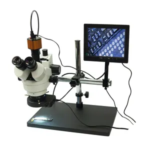 LY KE-308 Mikroskop Stereo Perbesaran 7X-45X, Mikroskop Bga Kamera Ccd Trinokular Stereo