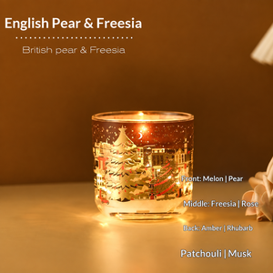 Bougie parfumée électronique à capteur de lumière pour Noël, thème rue de Londres, décoration de Noël - Product Image 4