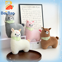 Peluche Alpaga Kawaii avec Écharpe, Douce Peluche Llama en Stock pour Boutiques et Magasins de Cadeaux – Certifiée CE et CPC