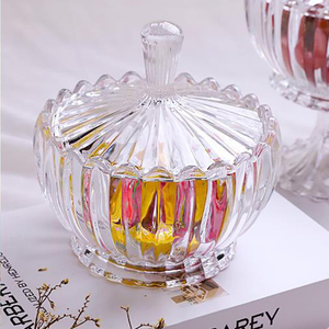 Verrerie vintage transparente récipient <span class=keywords><strong>de</strong></span> stockage d'aliments secs pot <span class=keywords><strong>à</strong></span> sucre en <span class=keywords><strong>verre</strong></span> et <span class=keywords><strong>boîte</strong></span> <span class=keywords><strong>à</strong></span> bonbons avec couvercle <span class=keywords><strong>pour</strong></span> la fête <span class=keywords><strong>de</strong></span> mariage - Product Image 4