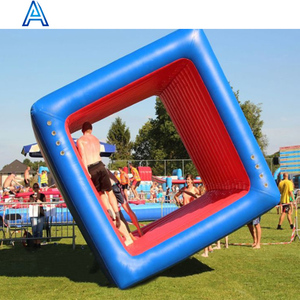 Parc d'attractions activité extérieure jeu événement commercial gonflable retangle cubique pelouse herbe rouleau d'eau pour <span class=keywords><strong>multijoueur</strong></span> - Product Image 1