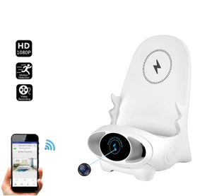Wireless Fast Charger Multifunctional Phone Holder Magnetic Upgrade Mini Chair Wireless Charger With <strong>Small</strong> Mini <strong>Spy</strong> <strong>Camera</strong> - Product Image 1