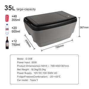 Réfrigérateur portable à compresseur pour Tesla Model Y, congélateur sous coffre, 12V, double zone, 35L, compact - Product Image 3