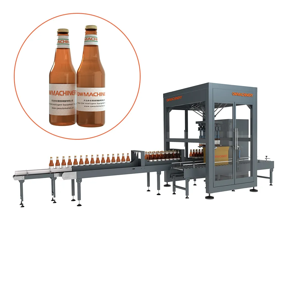 Automatic Robotic Packing Line Wrap Around Bottle Soda And Wine Carton Case Packer For Boxes