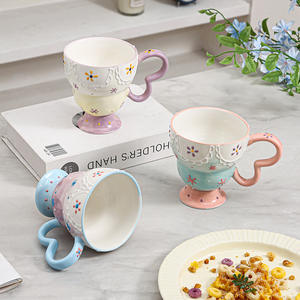 Tasse à café en céramique, gobelet créatif pour le petit-déjeuner, tasse à lait pour femmes, pour la maison, le bureau, usage quotidien, 301-400 ml, style américain moderne - Product Image 2