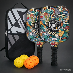 Pala <span class=keywords><strong>de</strong></span> <span class=keywords><strong>Pickleball</strong></span> para Niños <span class=keywords><strong>de</strong></span> Fibra <span class=keywords><strong>de</strong></span> Carbono T700, Ligera y Duradera, Juego Completo para Deportes al Aire Libre y Competencia - Product Image 1