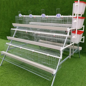 Jaula para 96 Aves de Bajo Costo con Carro de Alimentación, Jaulas en Capas para Gallinas Ponedoras, Jaula para Granja Avícola - Product Image 1