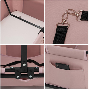 Logo personnalisé rose poussette <span class=keywords><strong>pour</strong></span> chien 4 roues pliable chariot <span class=keywords><strong>pour</strong></span> chien poussette <span class=keywords><strong>pour</strong></span> animal de compagnie <span class=keywords><strong>pour</strong></span> voyager shopping marche jouant <span class=keywords><strong>pour</strong></span> petits chiens chats - Product Image 3