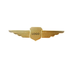 Flugzeugflügel-Anstecknadel Emblem Namensschild 3D Kundenspezifisches Metall-Abzeichen Fabrik Großhandel Hergestelltes Metall-Flügel-Abzeichen - Product Image 4