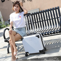 Valise trolley moderne à coque rigide ABS de 18 pouces, logo imprimé, serrure à combinaison, fonction anti-vol, imperméable, unisexe, mini