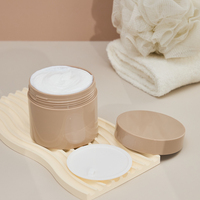 Récipients de luxe personnalisés en PET vides 100ml 200ml 250ml pots de beurre corporel clair brun foncé pots de crème d'huile de massage pour la peau crèmes pour les yeux