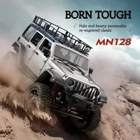 MN128 1/12 4WD 4 Canales, Coche RC Eléctrico de Metal Todoterreno para Escalar Rocas, Juguete para Adultos