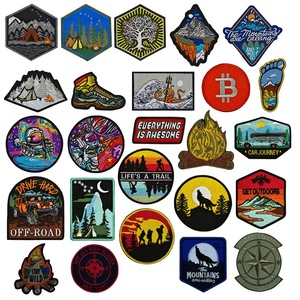 Maschio <span class=keywords><strong>femmina</strong></span> per <span class=keywords><strong>Velcro</strong></span> Patch distintivo da ricamo con scena pittoresca natura del fiume di montagna per campeggio all'aperto Off-Road cappello in PVC - Product Image 6