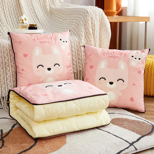 Coussin et couette courte en peluche 40*40cm dessin animé épaissi pliant climatisation couverture 2 en 1 sieste oreiller housses de coussin - Product Image 4