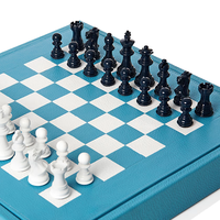 Meilleures ventes : Coffret de rangement spécial en cuir PU de luxe pour jeu d'échecs et de backgammon, avec plateau triple