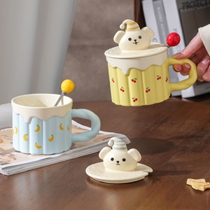Cups for home use, drinking water in the office, <b>mugs</b> with lids, ceramic cups, birthday gifts - Product Image 5
