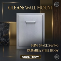 Poubelle murale en acier inoxydable 304, étanche, bac de rangement pour grillades