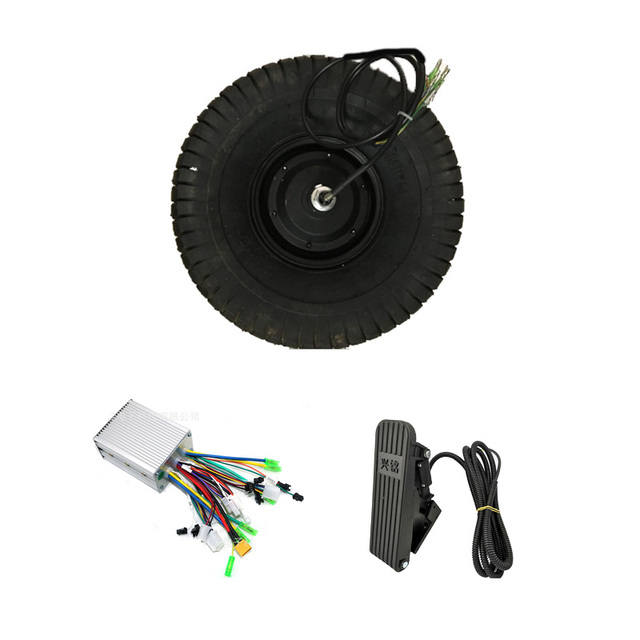 Low Speed High Torque 15 Inch 24V-48V 250W-500W Electric Wheel Hub Motor Controller Foot Pedal for Trolley Hand Truck