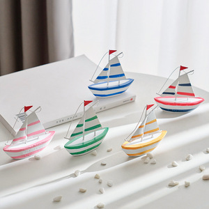 โมเดลเรือใบเมดิเตอร์เรเนียน งานเหล็กประดับตกแต่งบ้าน หลายชิ้น ของตกแต่งห้องนั่งเล่น - Product Image 3